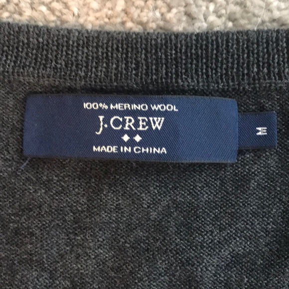 Jcrew merino wool vneck sweater size M charcoal - Picture 3 of 3